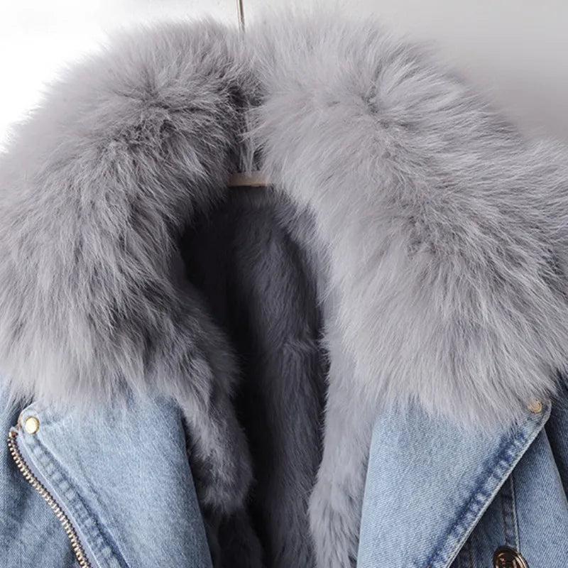 2-in-1 Denim Jacket with Removable Faux-Fur Lining