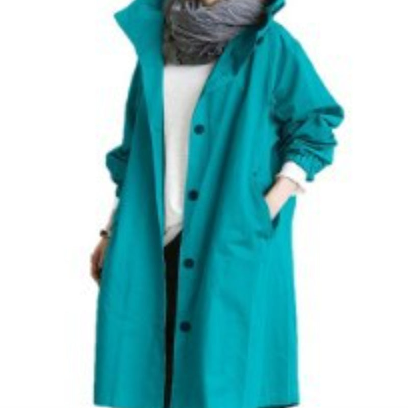 Windproof Women's Trench Coat – Midi-Length