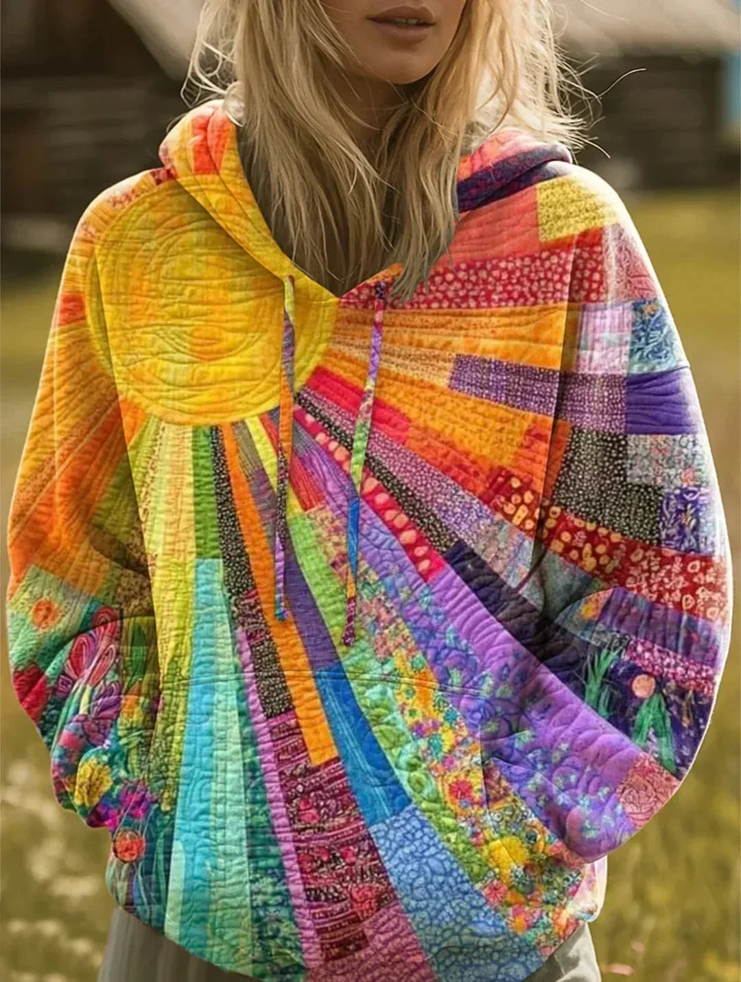 Nola Artful Patchwork Hoodie