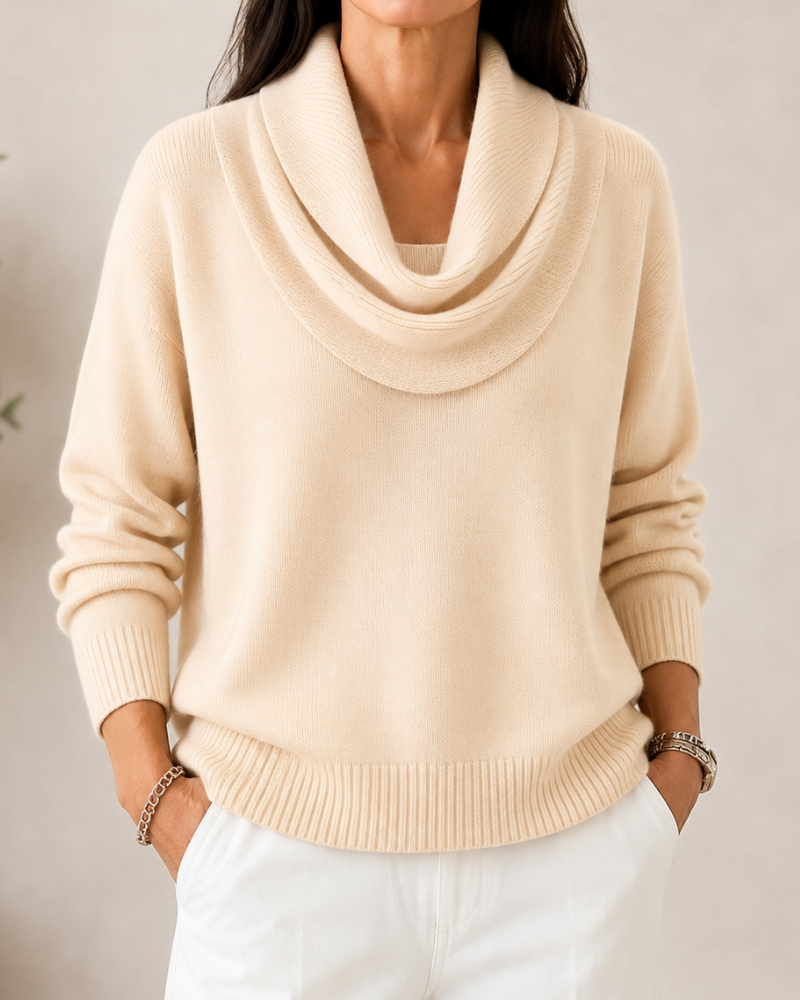 Soft Knit Cowl-Neck Jumper