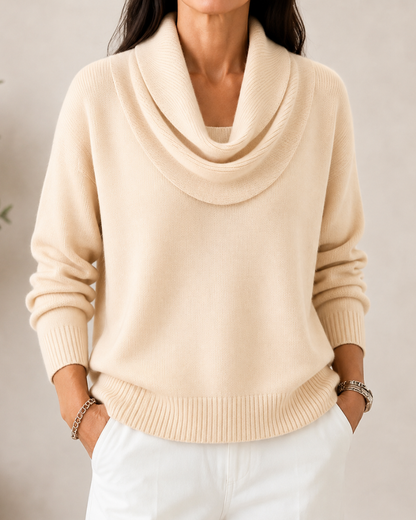 Soft Knit Cowl-Neck Jumper