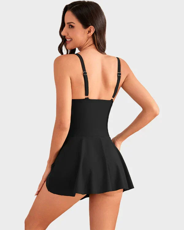 Women's One Piece Tummy Control Tie Knot Swimsuit