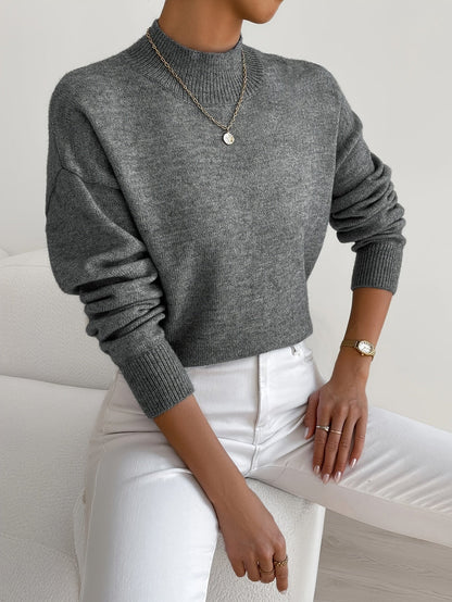 Women's Pullover with Turtleneck and Relaxed Fit