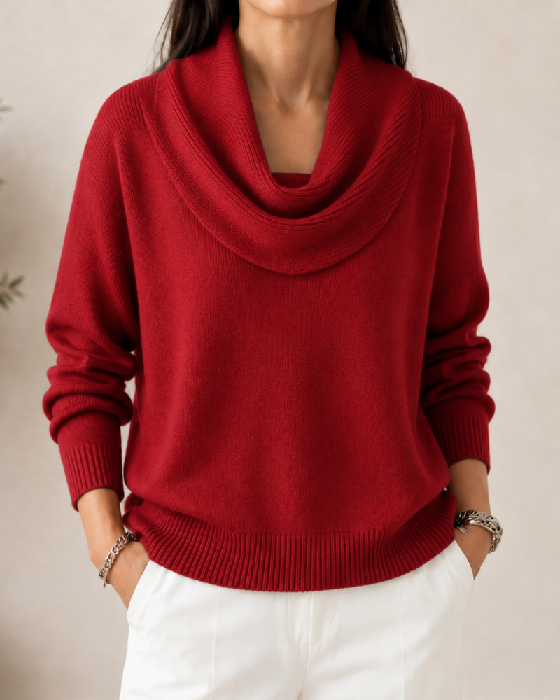 Soft Knit Cowl-Neck Jumper