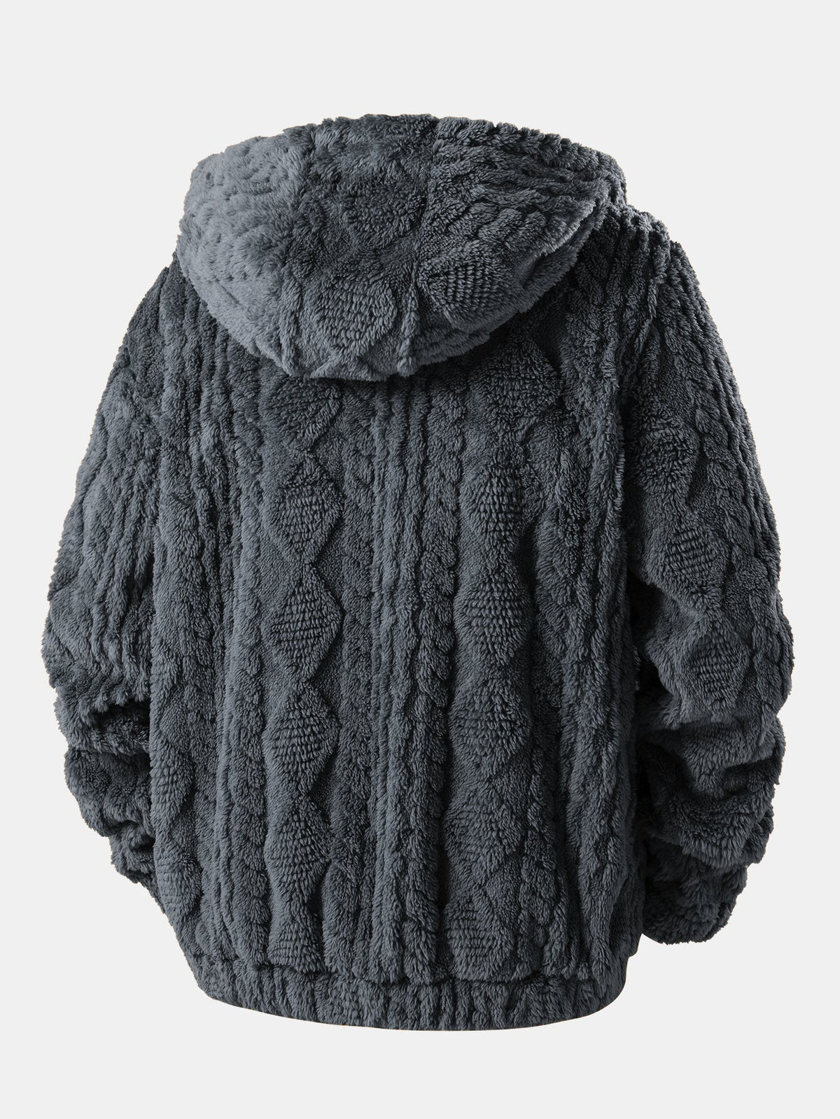 Geometric Jacquard Teddy Hoodie