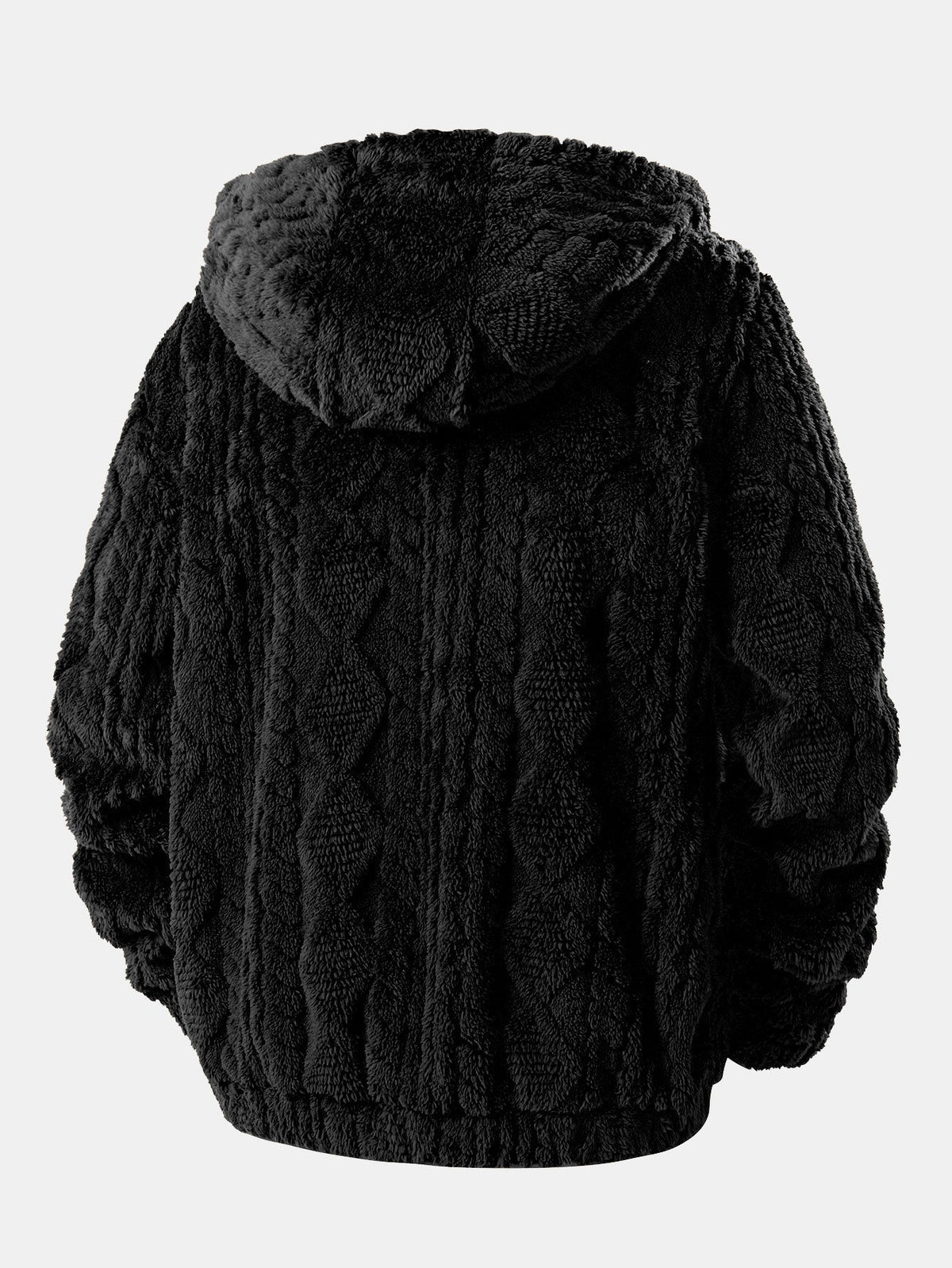 Geometric Jacquard Teddy Hoodie
