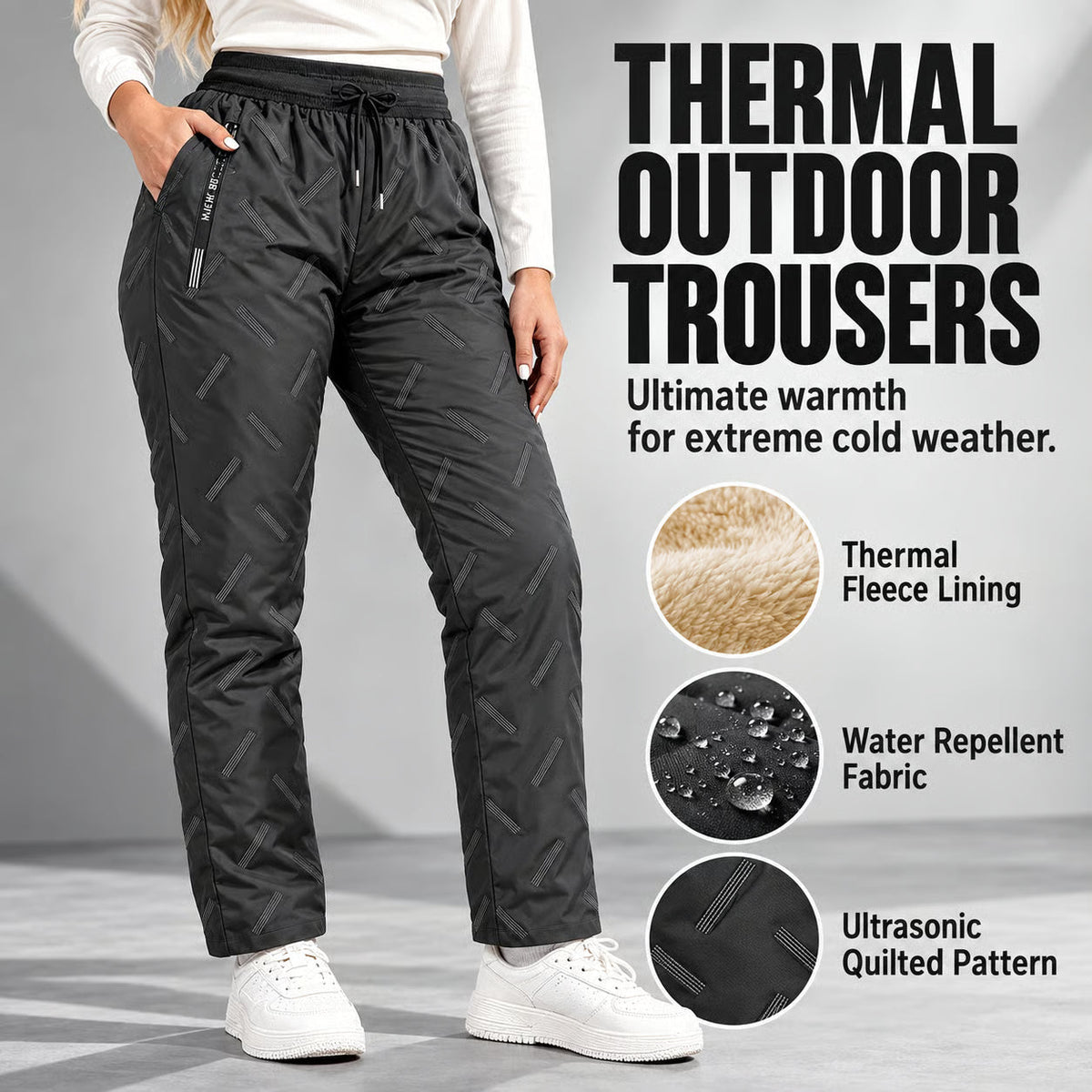 Unisex Fleece-Lined Thermal Outdoor Pants