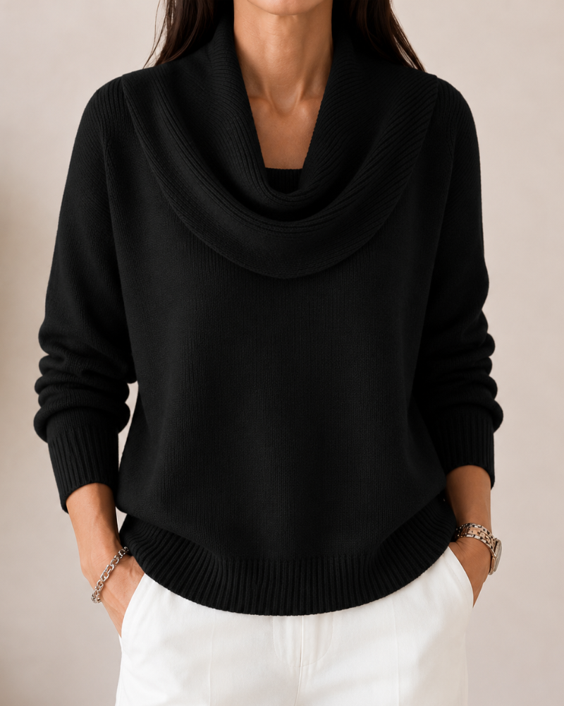 Soft Knit Cowl-Neck Jumper