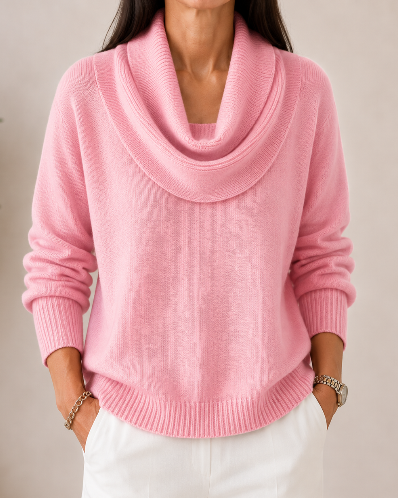 Soft Knit Cowl-Neck Jumper
