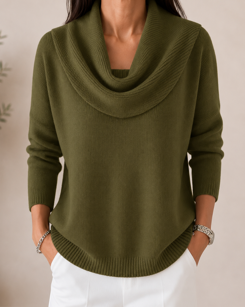 Soft Knit Cowl-Neck Jumper
