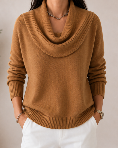 Soft Knit Cowl-Neck Jumper