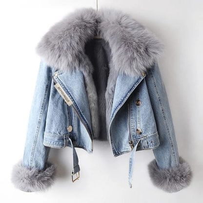 2-in-1 Denim Jacket with Removable Faux-Fur Lining