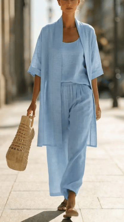 Olivia | Lightweight & Breathable Linen-Cotton Three Piece Set