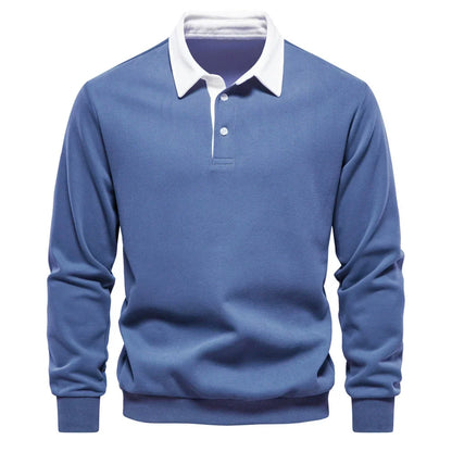 Men’s Autumn Long-Sleeve Polo Neck Sweatshirt