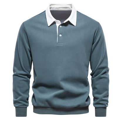 Men’s Autumn Long-Sleeve Polo Neck Sweatshirt