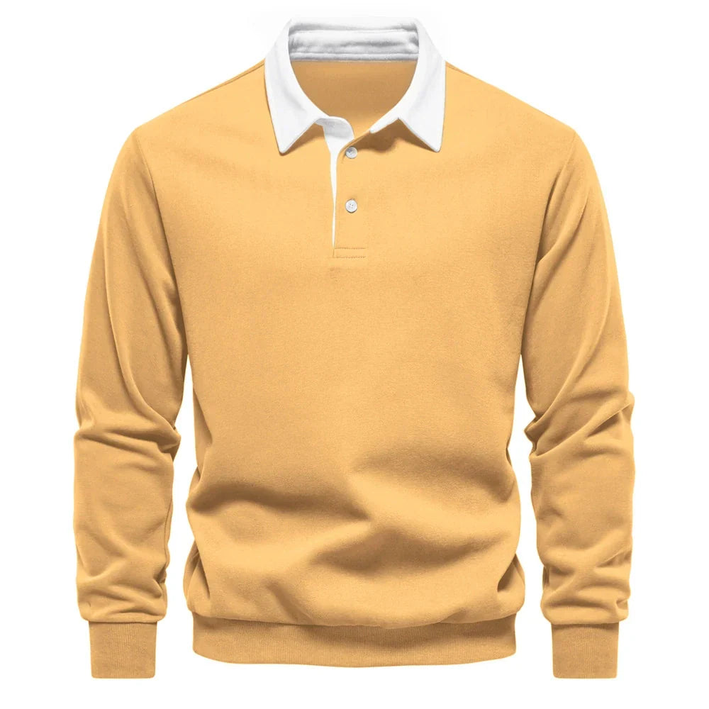 Men’s Autumn Long-Sleeve Polo Neck Sweatshirt