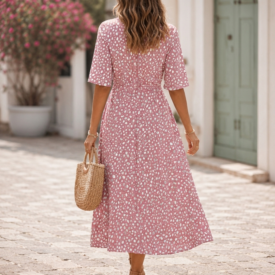 EMERY | Elegant Midi Dress with Tummy Concealing Design