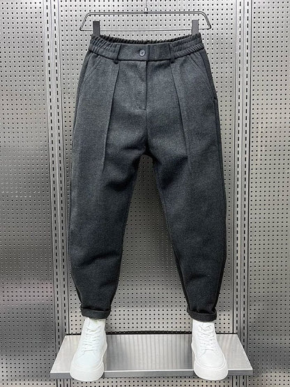 Brushed Cotton Pleated Trousers