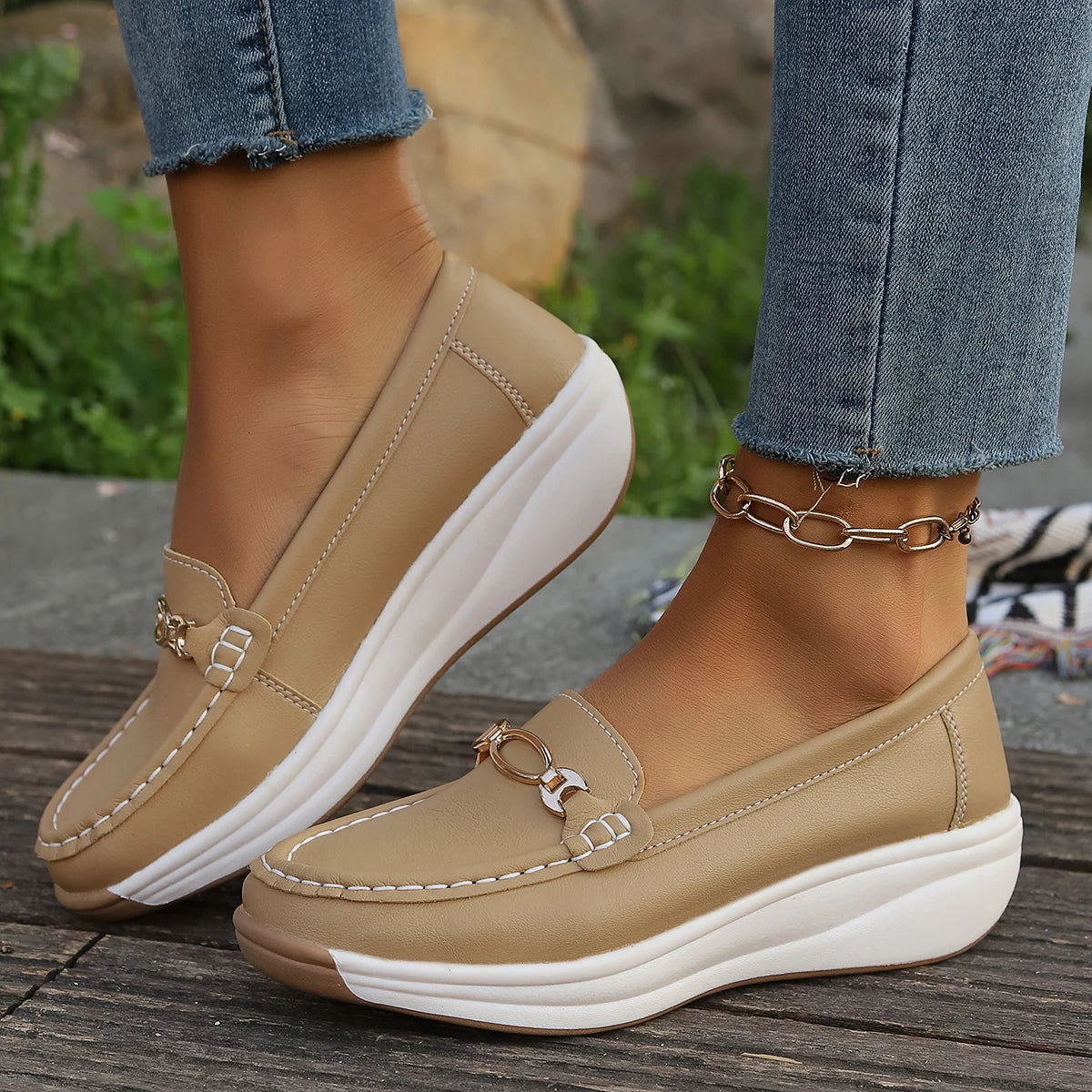 Olivia Wedge Loafers for Sensitive Feet