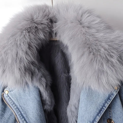 2-in-1 Denim Jacket with Removable Faux-Fur Lining