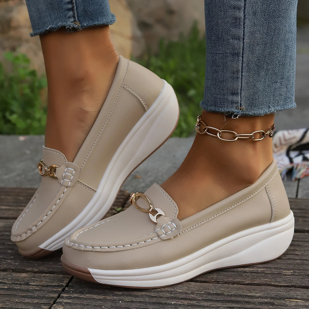 Olivia Wedge Loafers for Sensitive Feet