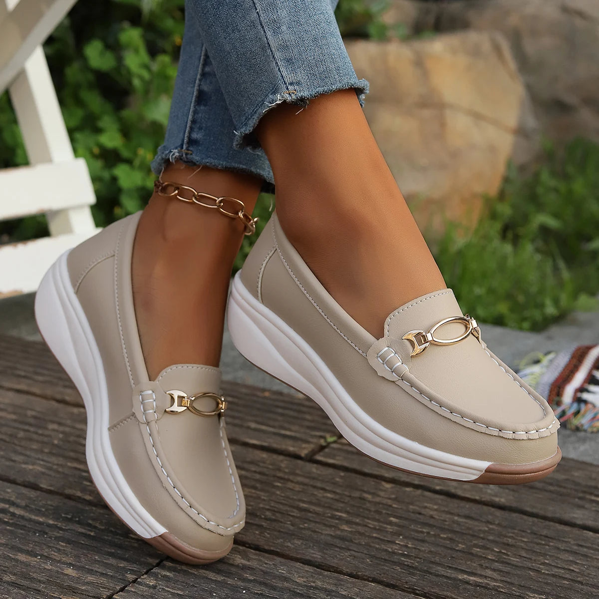 Olivia Wedge Loafers for Sensitive Feet