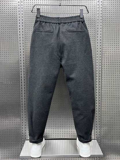 Brushed Cotton Pleated Trousers