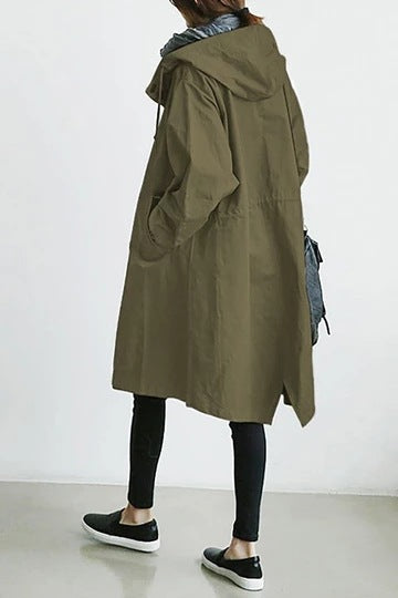Windproof Women's Trench Coat – Midi-Length