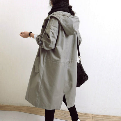 Windproof Women's Trench Coat – Midi-Length