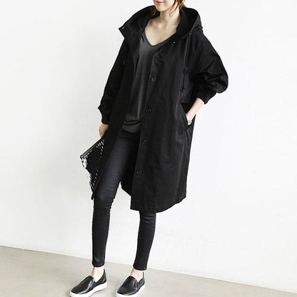 Windproof Women's Trench Coat – Midi-Length