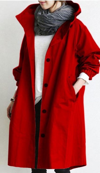 Windproof Women's Trench Coat – Midi-Length