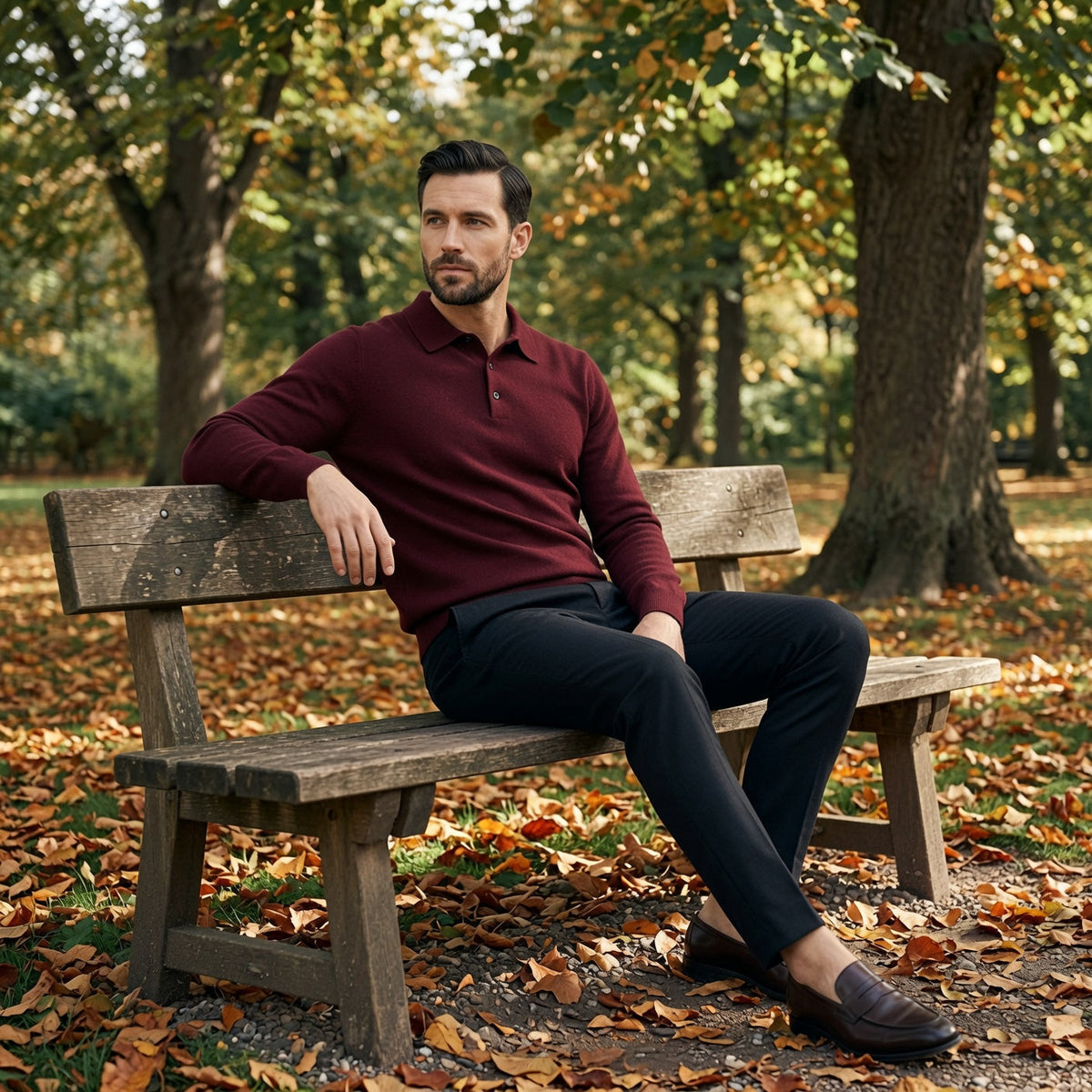 TREY Cashmere Polo Sweater
