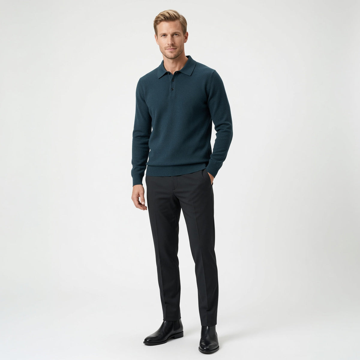 TREY Cashmere Polo Sweater