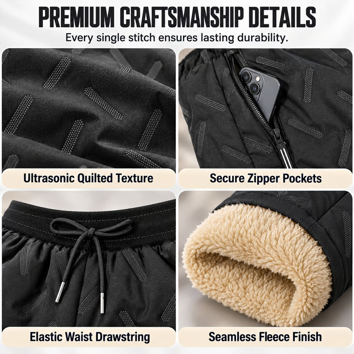 Unisex Fleece-Lined Thermal Outdoor Pants