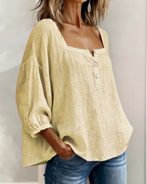 VELORA SQUARE-NECK BLOUSE