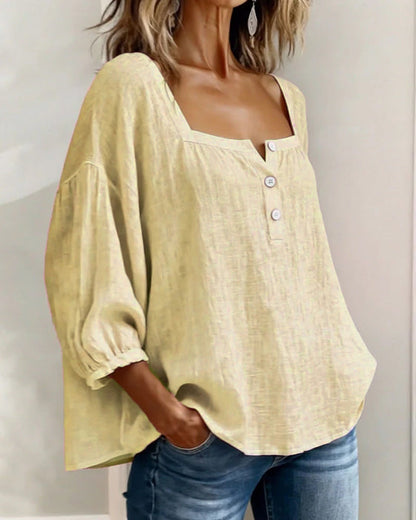 VELORA SQUARE-NECK BLOUSE