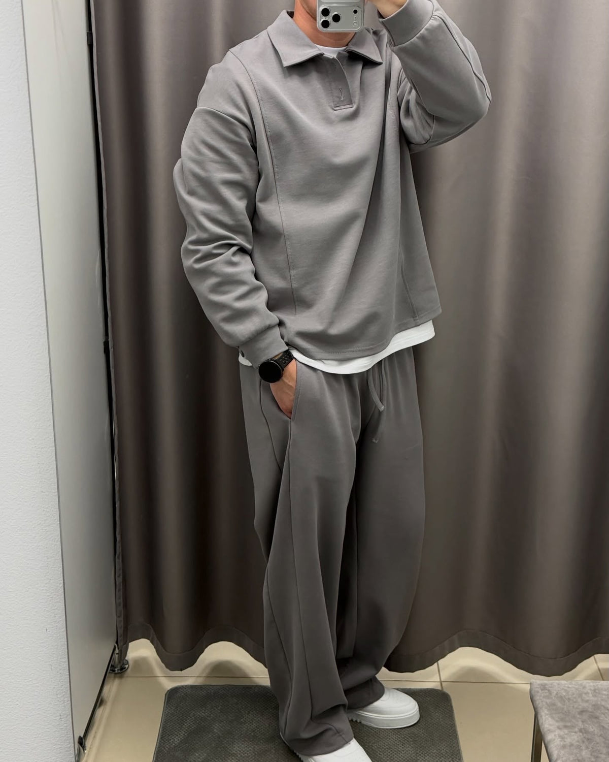 Premium Heavyweight Polo & Wide-Leg Pants