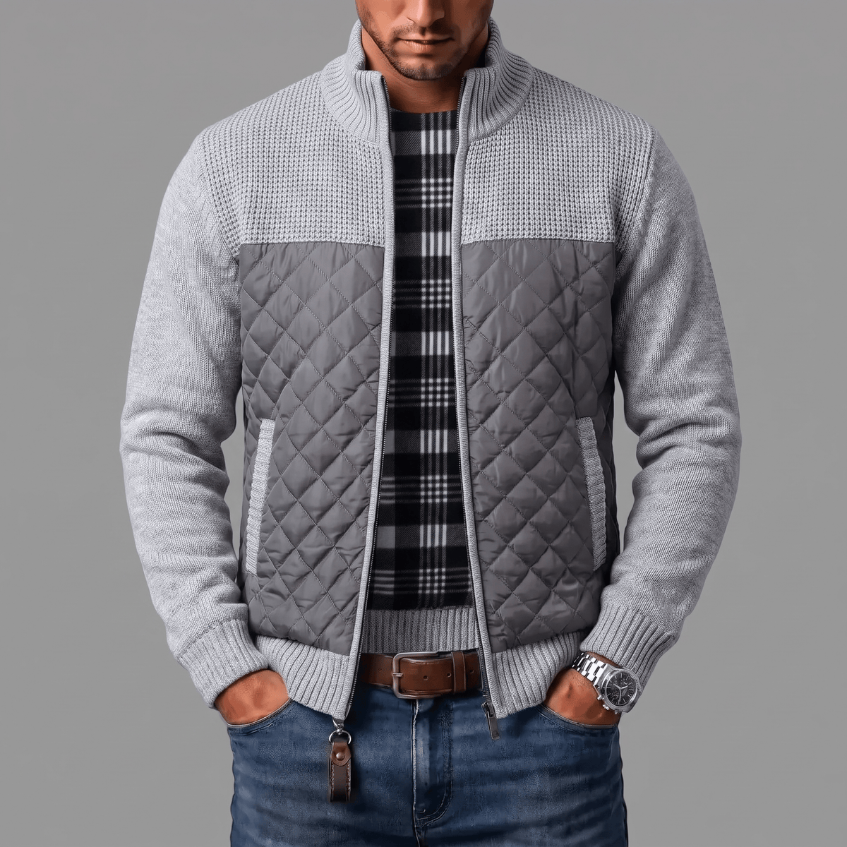 Laurent Quilted Knit Jacket