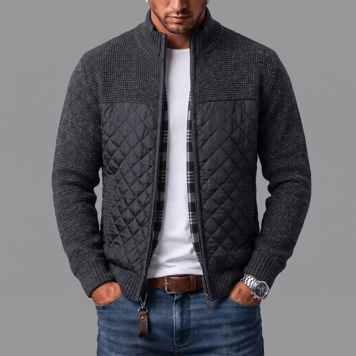 Laurent Quilted Knit Jacket
