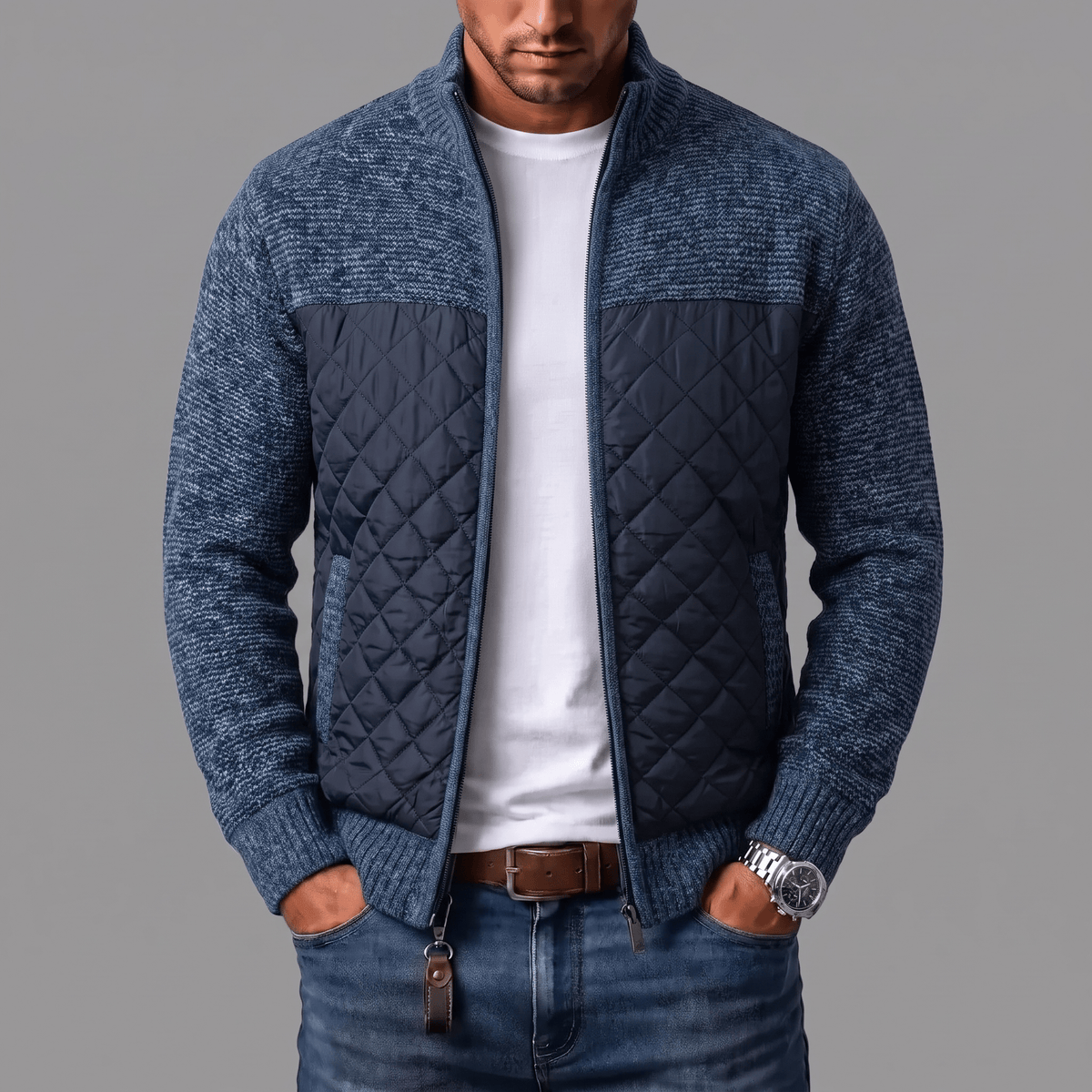 Laurent Quilted Knit Jacket