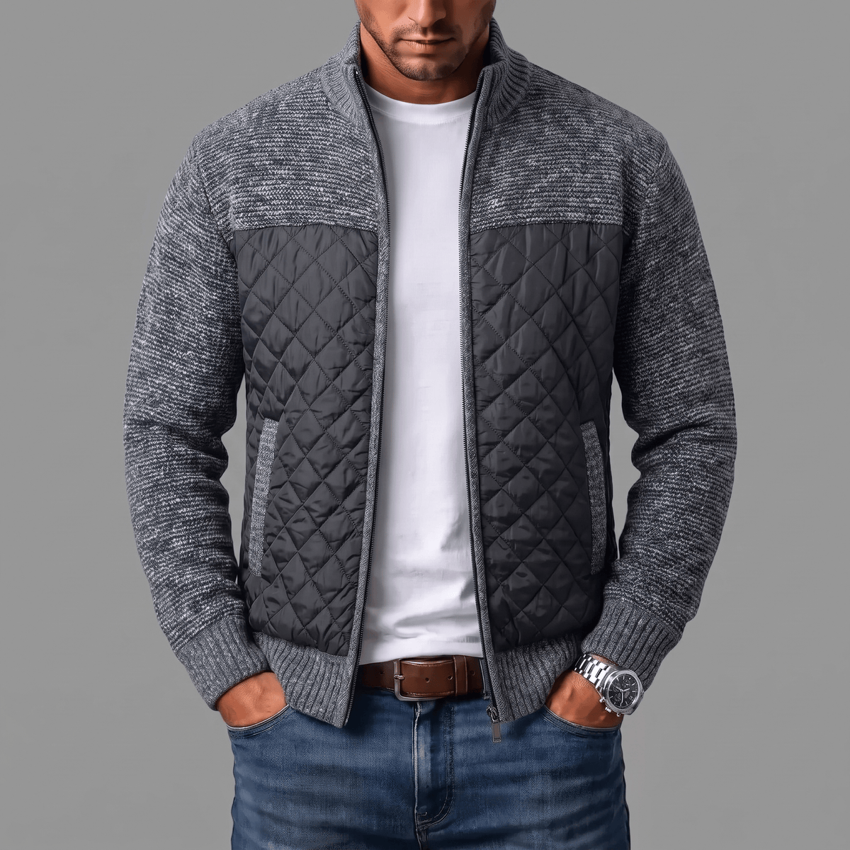 Laurent Quilted Knit Jacket