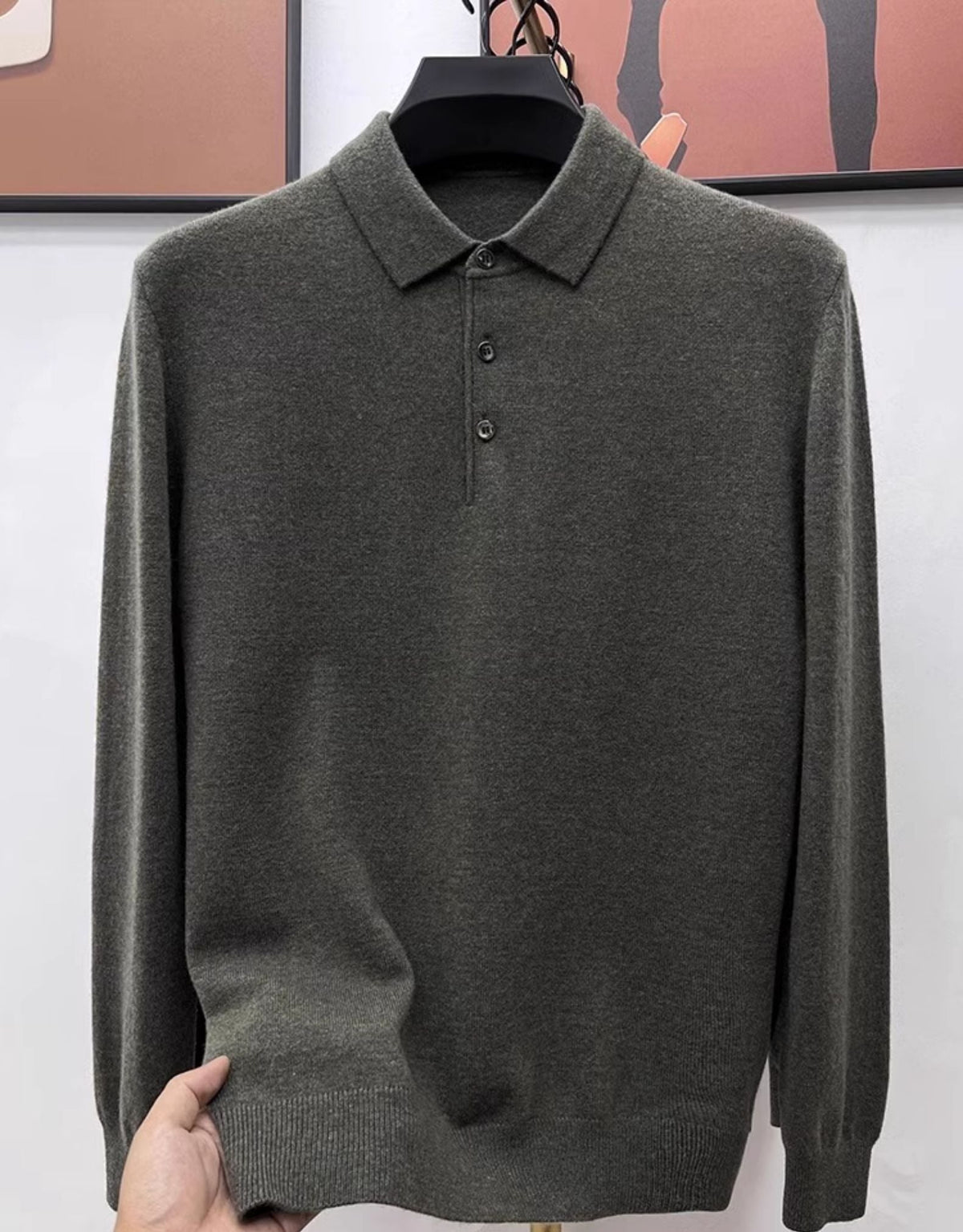 TREY Cashmere Polo Sweater