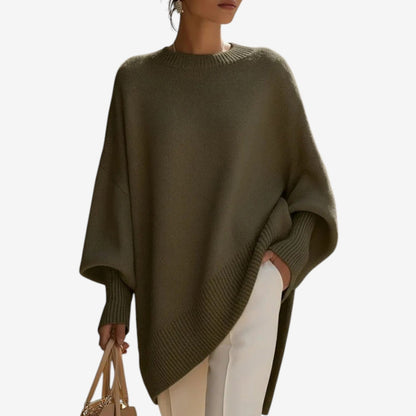 Helene Draped Asymmetric Poncho