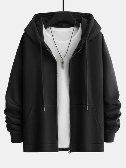 Basic Relax Fit Zip Hoodie