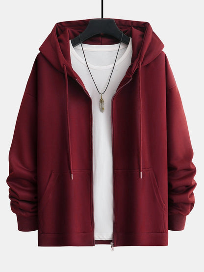 Basic Relax Fit Zip Hoodie
