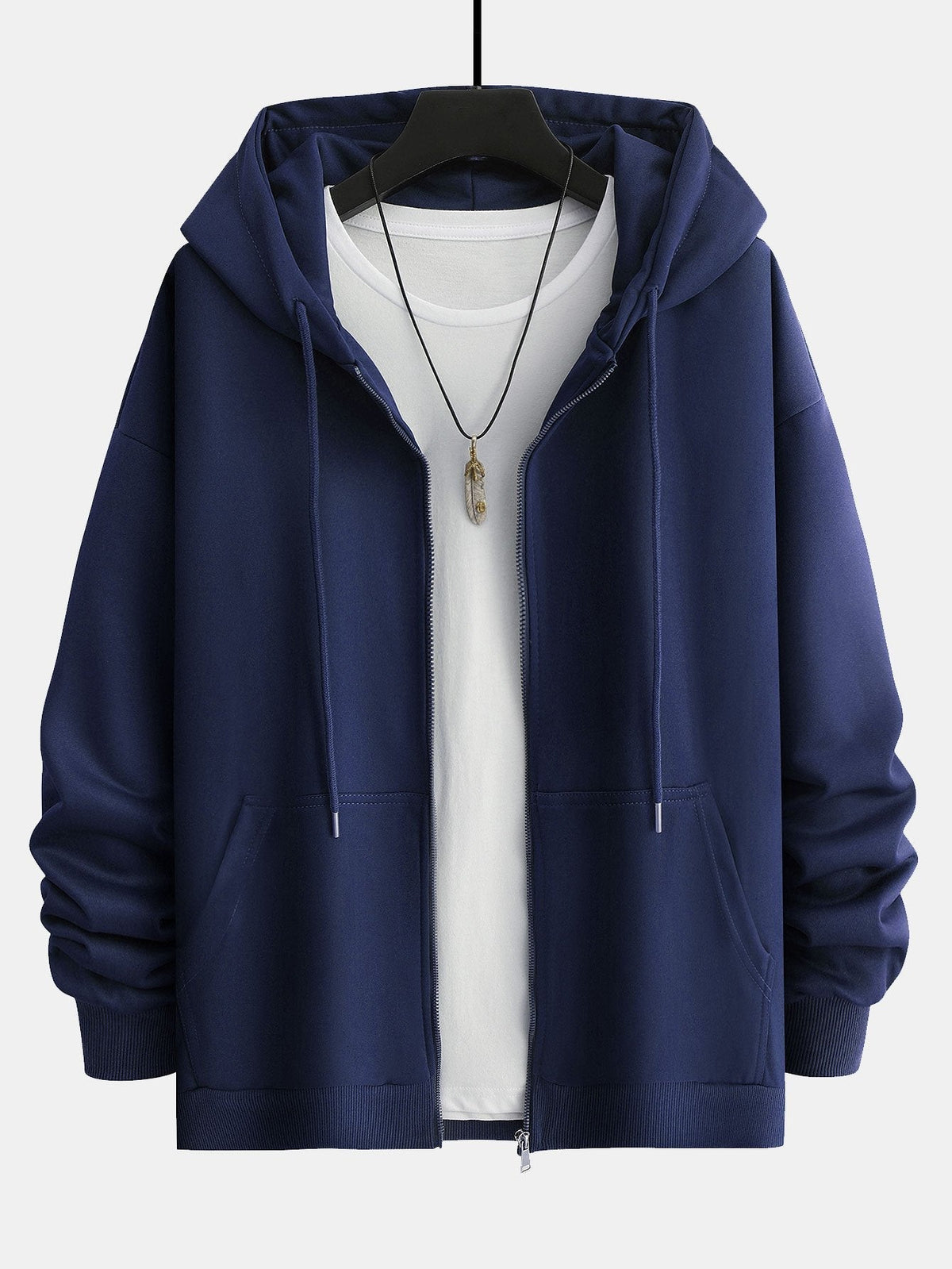 Basic Relax Fit Zip Hoodie
