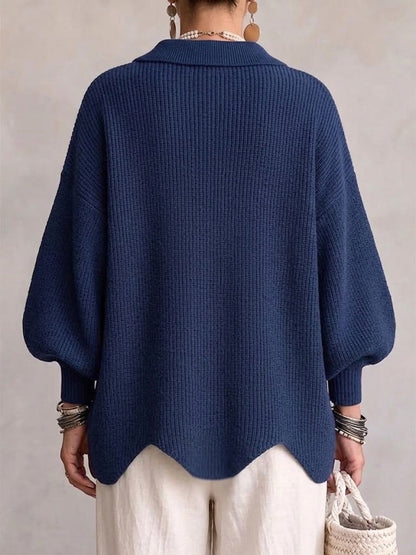 Victoire | Oversized Gold-Button Cardigan