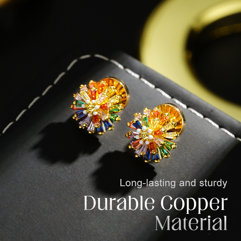 Colorful Firework Stud Earrings for Women
