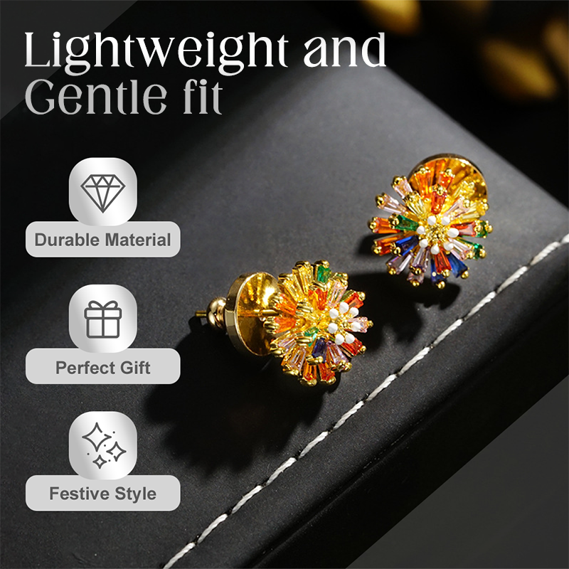 Colorful Firework Stud Earrings for Women
