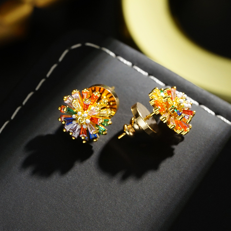 Colorful Firework Stud Earrings for Women